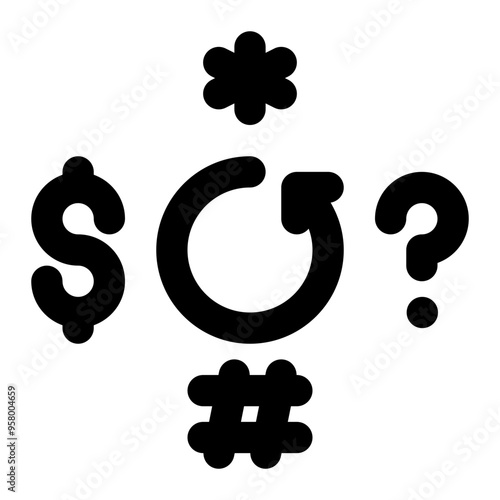 permutation, scramble, change, disordered, cyber security outline icon