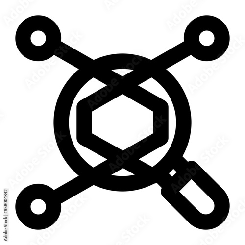 promiscuous, network, intercept, monitoring, cyber security outline icon