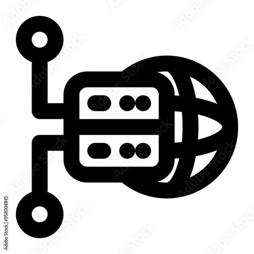 proxy, server, internet, network, cyber security outline icon