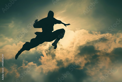 Wallpaper Mural Japanese ninja warrior dressed in samurai clothes holding a sharp sword Torontodigital.ca