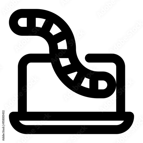 worm, malware, threat, malicious, cyber securityoutline icon