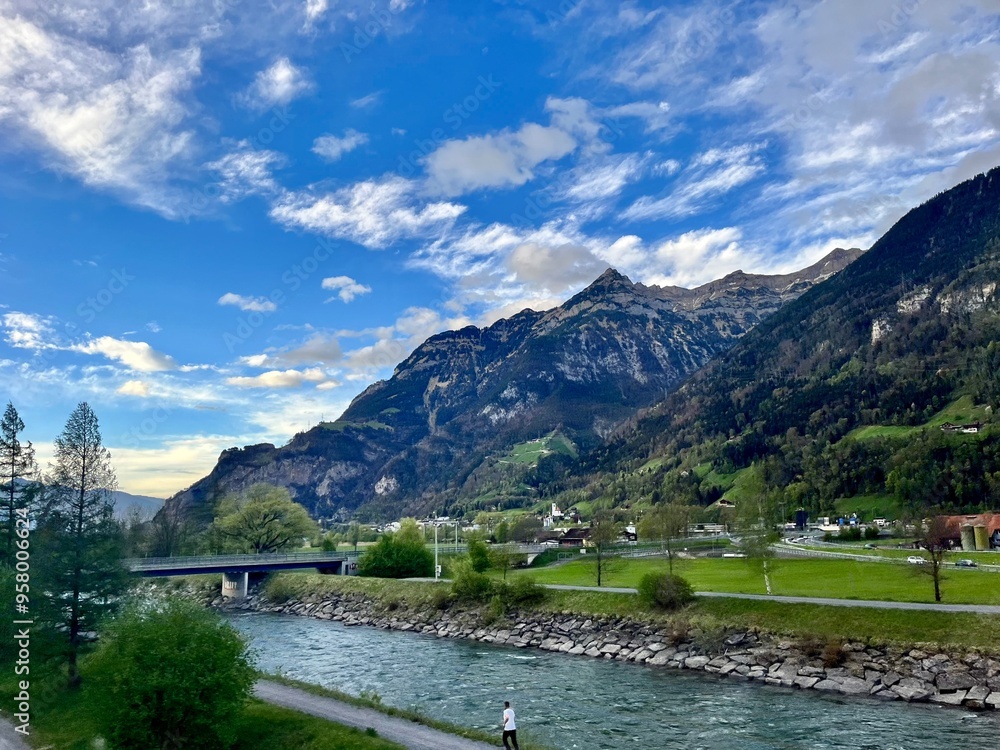 Obraz premium lake in the mountains in Switzerland