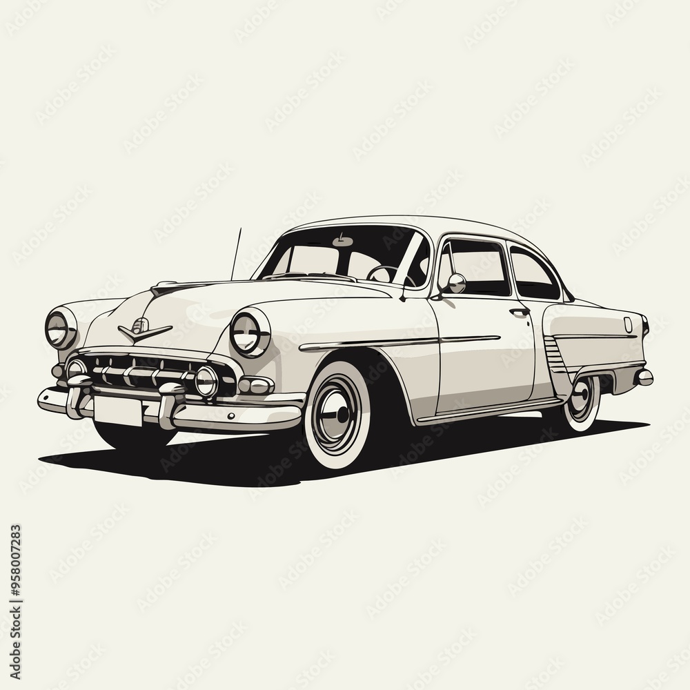 Fototapeta premium vintage car isolated on white