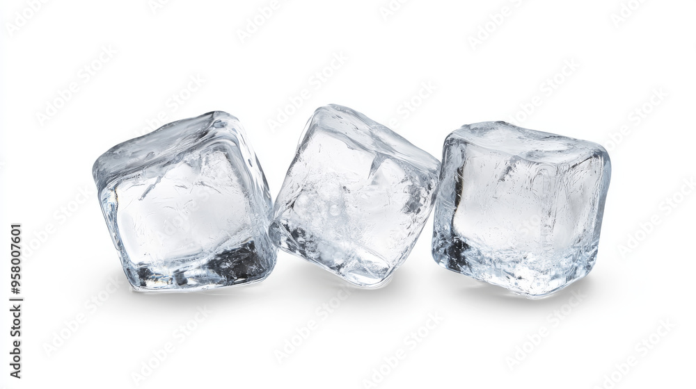 Isolated on a white background, three delicious ice cubes Isolated on a white background, three delicious ice cubes