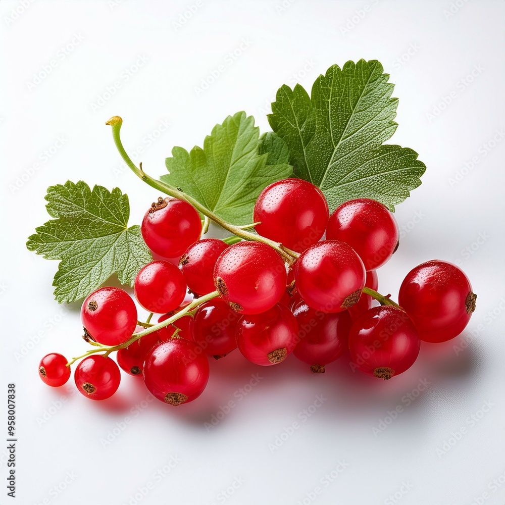 red currant isolated on white background, square food photography red currant isolated on white background, square food photography