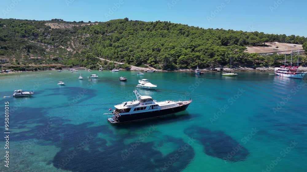 yacht aerial in adriatic sea in kroatia europe yacht aerial in adriatic sea in kroatia europe