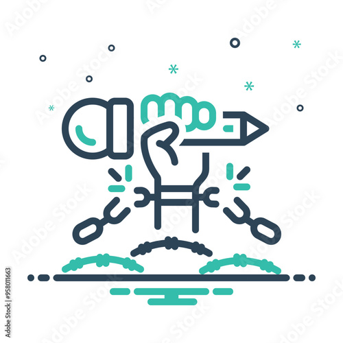 Mix icon for freedom of expression