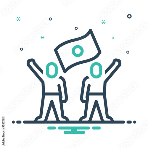 Mix icon for human right