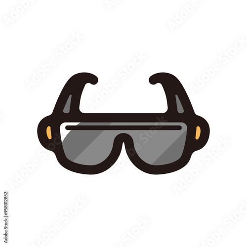 Old school sunglasses outline icon for graphic design, apps and websites