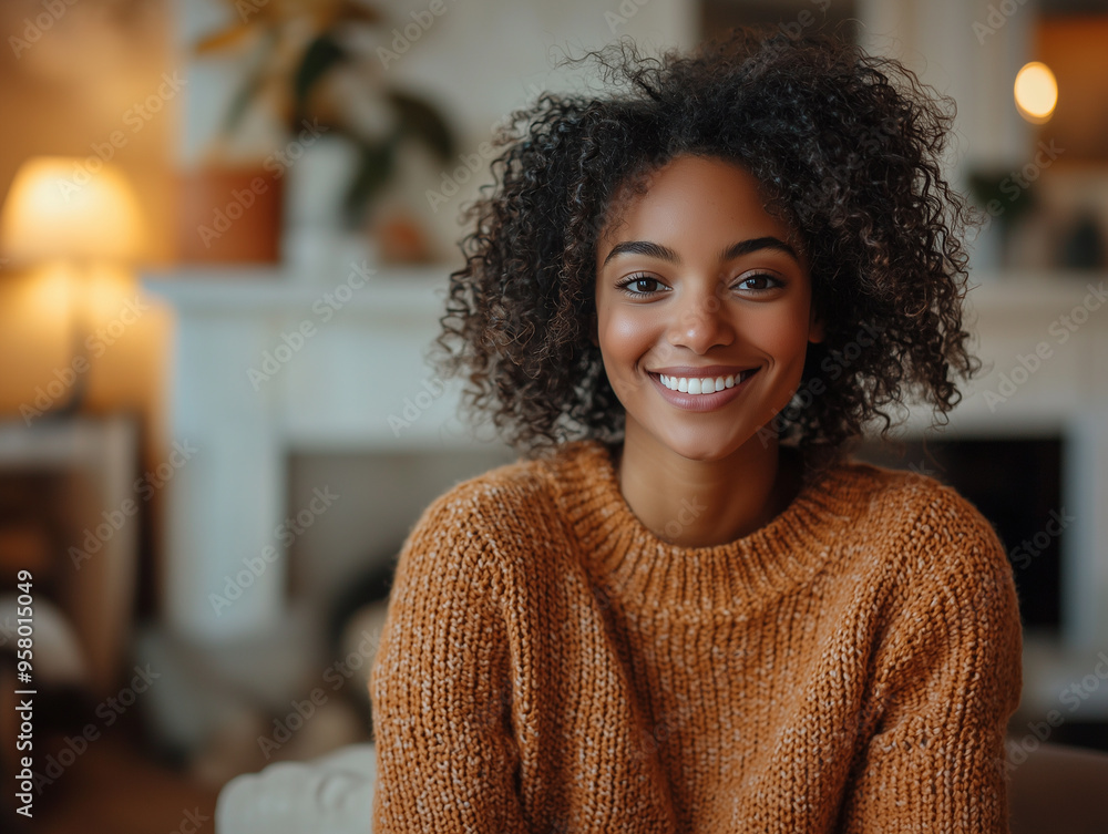 woman from the chest up, wearing a knitted orange sweater, with their face obscured by a blurred rectangular area woman from the chest up, wearing a knitted orange sweater, with their face obscured by a blurred rectangular area
