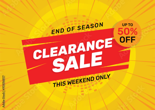 The Clearance Sale Web Banner Shopping Offers Label Vector
