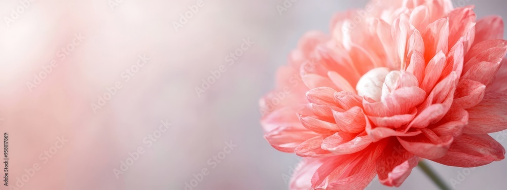 A pink flower in focus with dewdrops on its petals, background softly blurred A pink flower in focus with dewdrops on its petals, background softly blurred