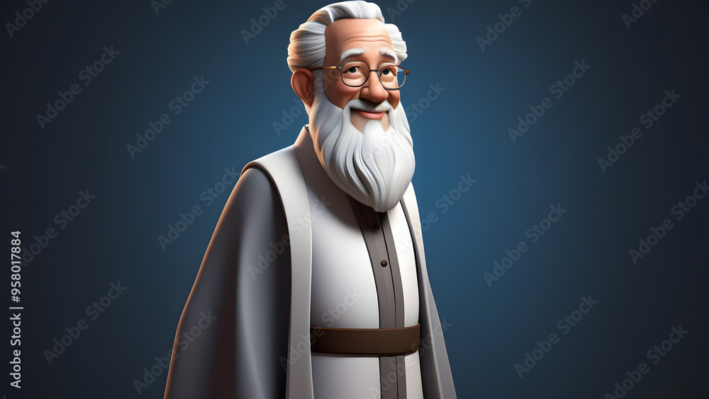 3D Character of Islamic Sheikh in Traditional Attire Stock Photo ...