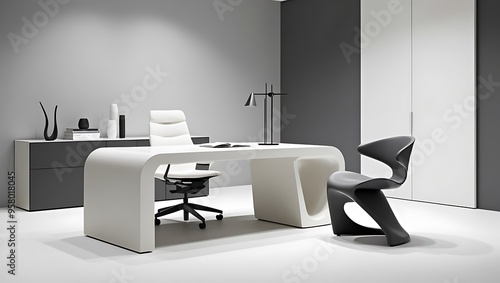 Nice modern office with beautiful office. wallpaper and backdrop ideas for corporate and commer photo