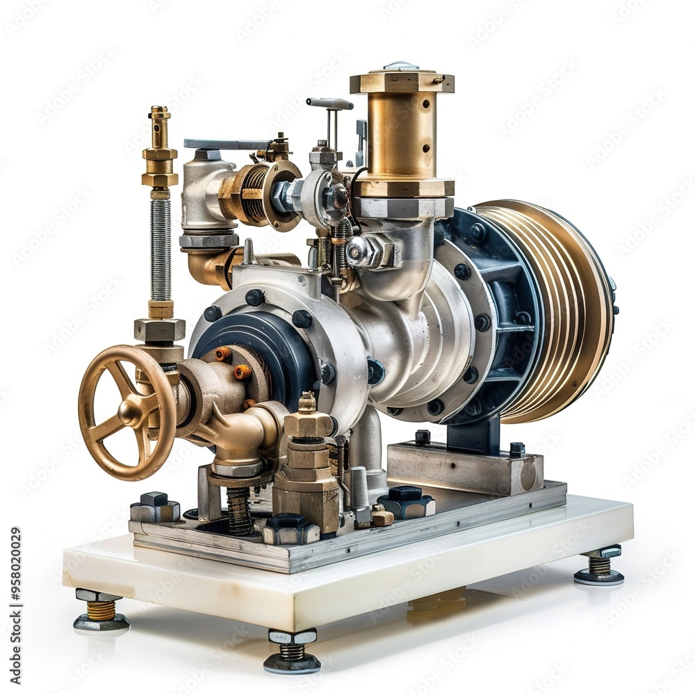 Close-up of a water pump on a white background