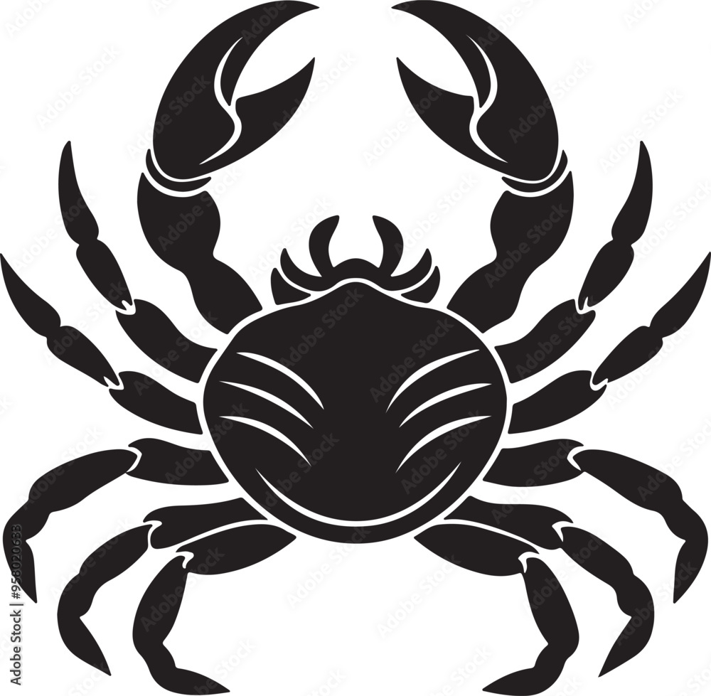 Crab silhouette in animal cyberpunk, modern futuristic illustration Crab silhouette in animal cyberpunk, modern futuristic illustration