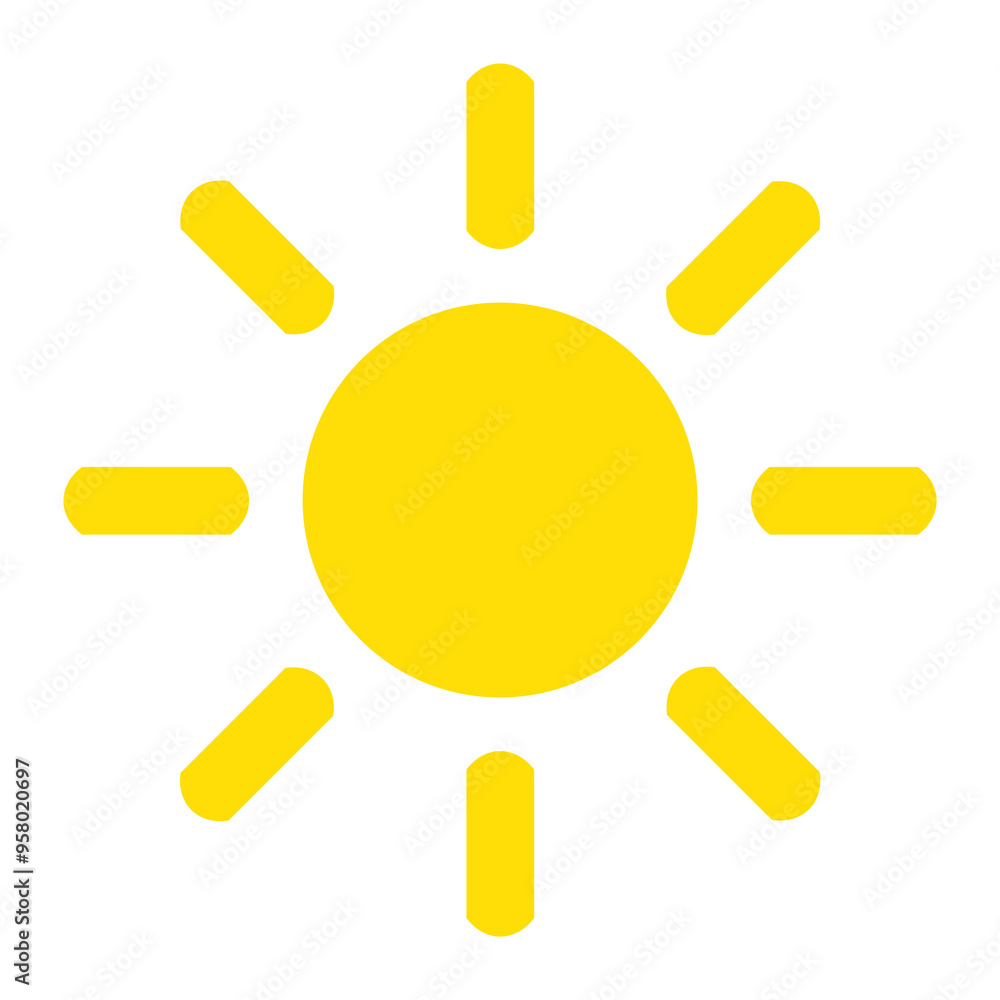 Sonne Icon mit Strahlen als Zeichen für Solar oder Hitze Sonne Icon mit Strahlen als Zeichen für Solar oder Hitze