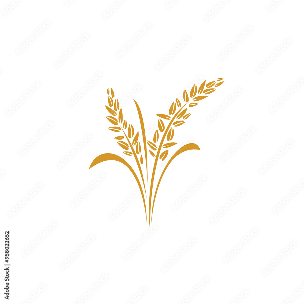 Rice Plant Logo Vector. Rice Icon Rice Plant Logo Vector. Rice Icon