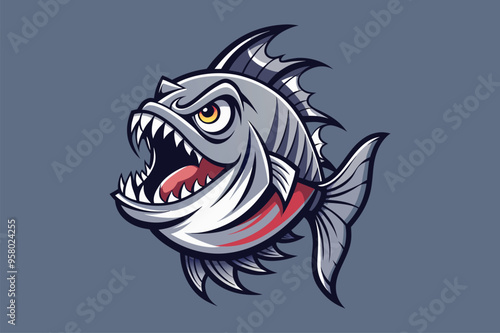 Angry fish art illustration vector .eps