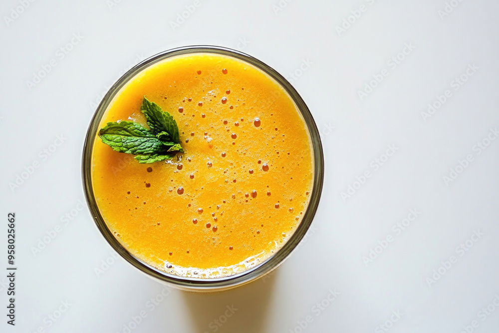 A fresh melon smoothie in a glass A fresh melon smoothie in a glass