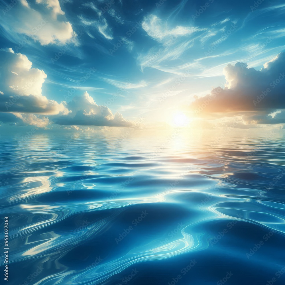 Obraz premium Blue water surface background 