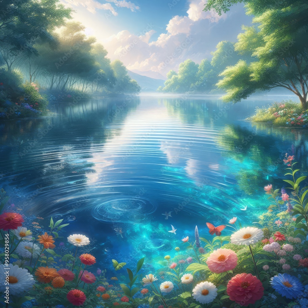 Blue water surface background
Blue water surface background
