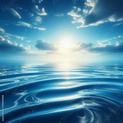 Blue water surface background 