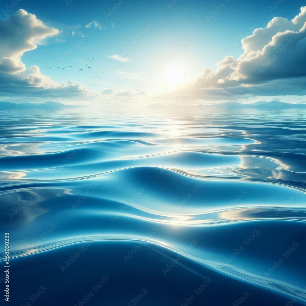 Blue water surface background

