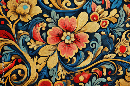 Background with Russian pattern.