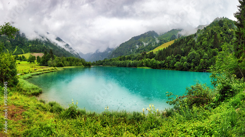 Turquoise water dreams lake after the gorge, Austria photo