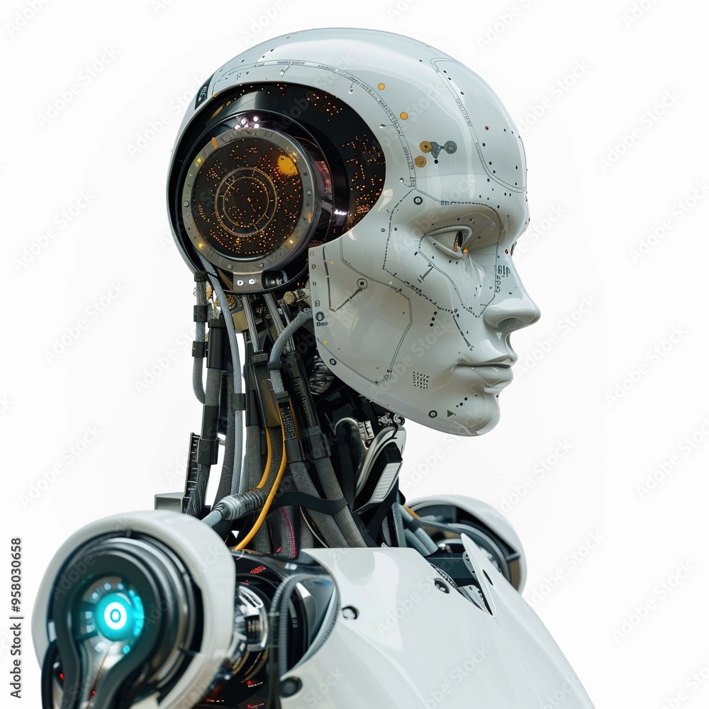 Fototapeta premium Big data and artificial intelligence concept. 