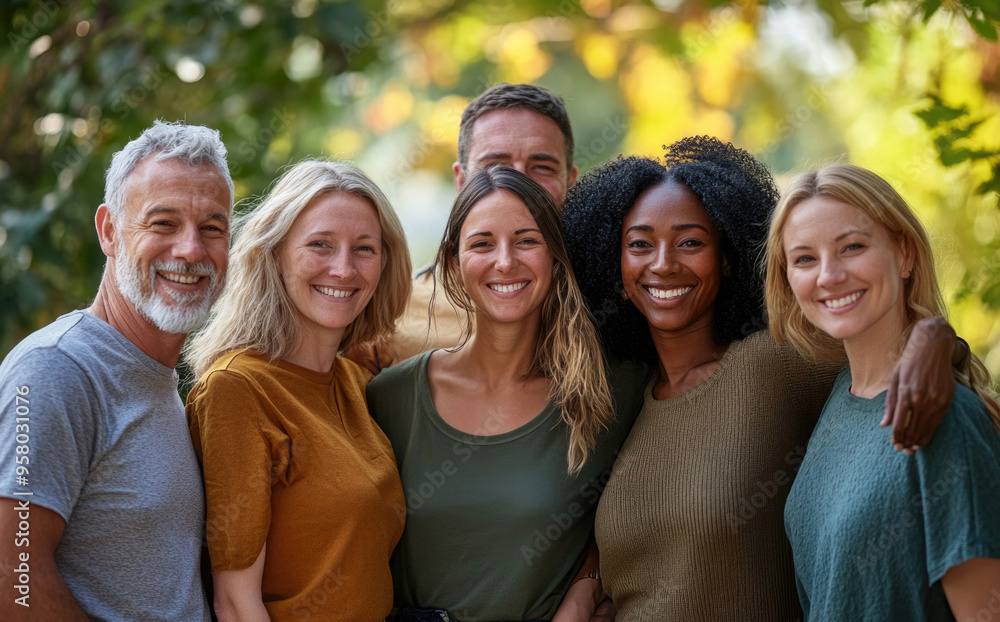 Portrait of a group of smiling friends. Portrait of a group of smiling friends.