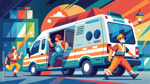 Emergency Care: Ambulance Driver Handling a Patient