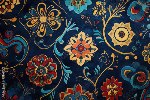 Background with Kazakh pattern.
