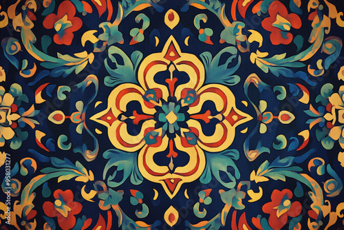 Background with Kazakh pattern.