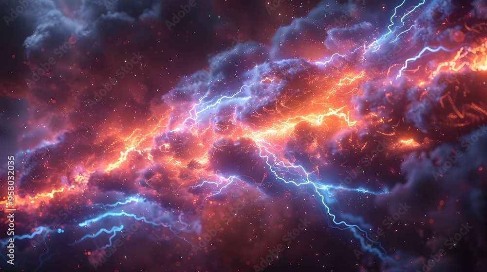 Fototapeta premium electric lighting, abstract electrical background