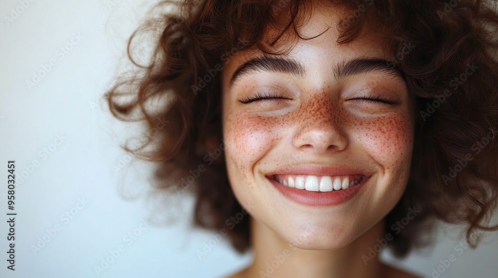 A woman with red hair and a smile on her face A woman with red hair and a smile on her face