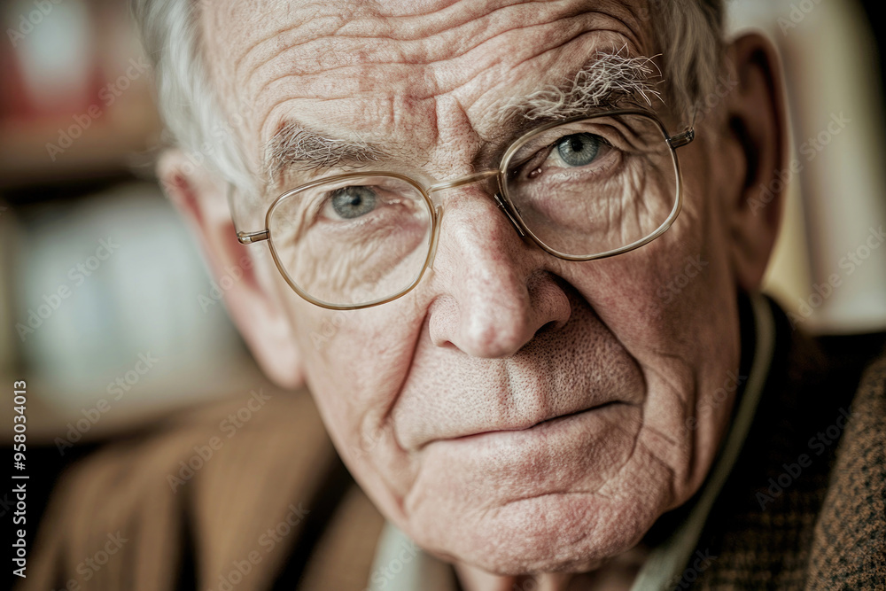 Close-up of an elderly professor. Close-up of an elderly professor.