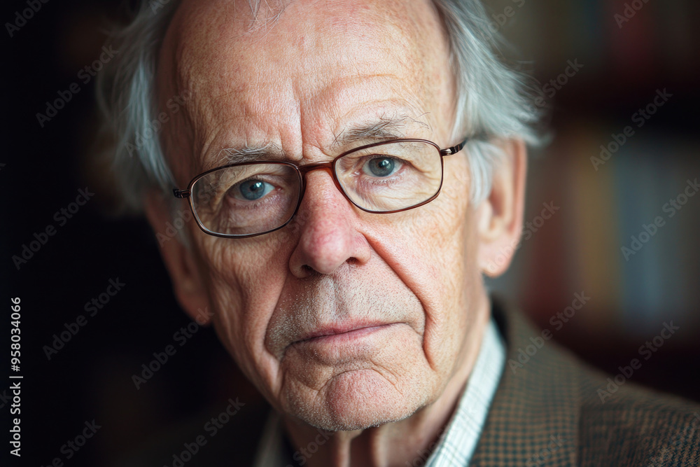 Close-up of an elderly professor. Close-up of an elderly professor.