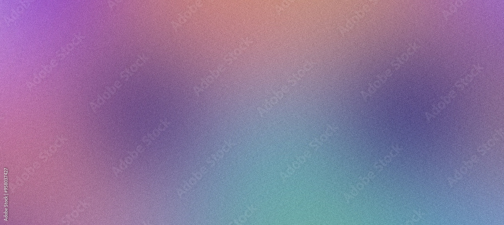 Fototapeta premium Blended grainy gradient backdrop with subtle blue, pink, and green tones, adding texture to the visual