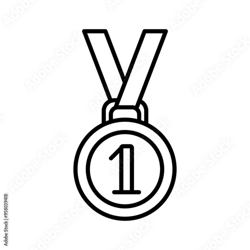Medal line icon editable stroke isolated clipart