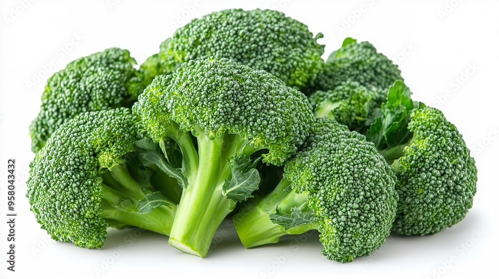 Freshly Harvested Broccoli Florets: Vibrant green broccoli florets, freshly harvested and ready for culinary creations. Freshly Harvested Broccoli Florets: Vibrant green broccoli florets, freshly harvested and ready for culinary creations.