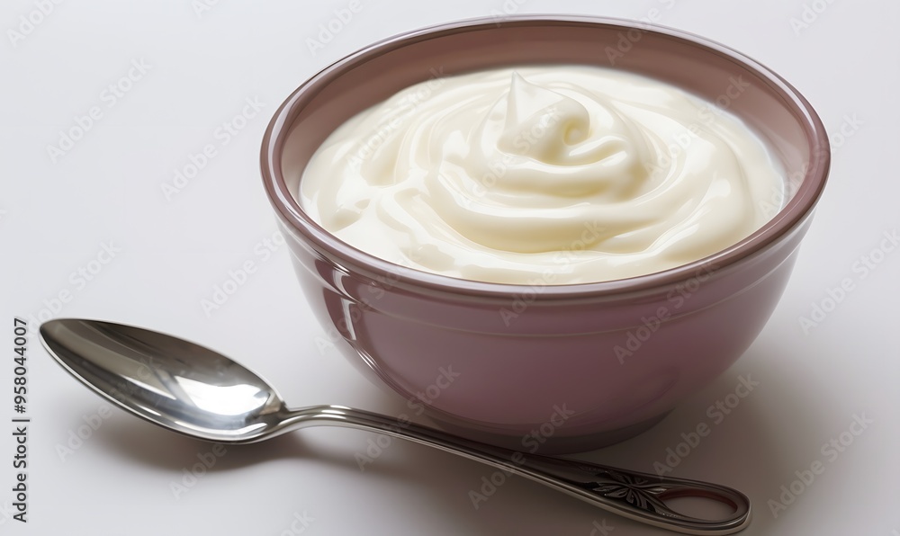 bowl of sour cream or yogurt. bowl of sour cream or yogurt.
