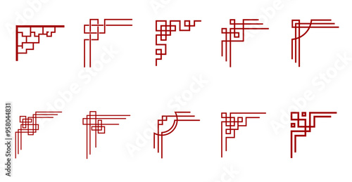 Chinese New Year Corner Border SET