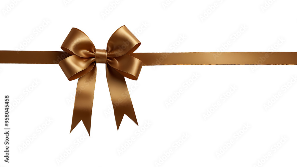 golden brown ribbon with bow isolated on transparent background golden brown ribbon with bow isolated on transparent background