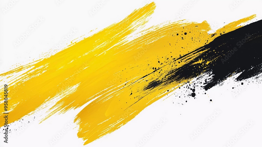 Grunge brush, nice rough ink yellow strokes Grunge brush, nice rough ink yellow strokes
