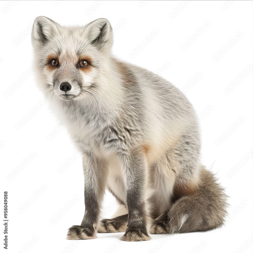 Lone Arctic Fox Image on transparent background. Lone Arctic Fox Image on transparent background.