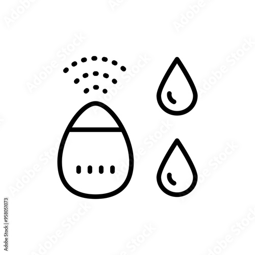 Humidifier Device Line Icon. Electronic Appliance Air Purifier Concept Outline Pictogram. Ventilation Technology Illustration. Simple Vector Isolated On White Background.