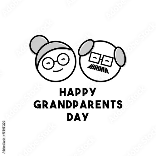 Vector Illustration of Happy Grandparents Day. Flat design vector. Poster, banner, card, background.