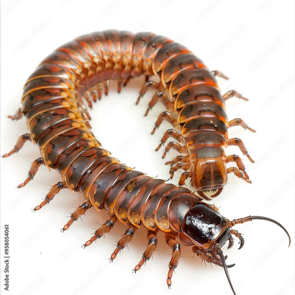 Fototapeta premium Isolated Centipede Elegance on transparent 